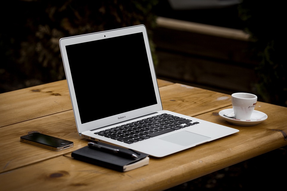 laptop on desk 