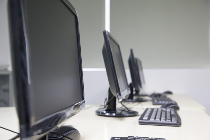 Computers on a desk 