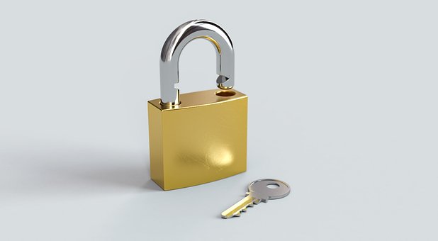 Padlock and key 