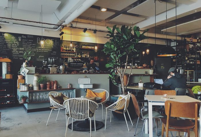 People sitting in a cafe