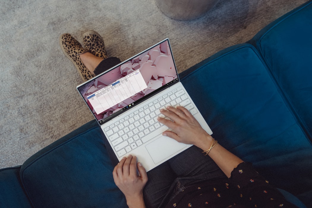 Woman working from home