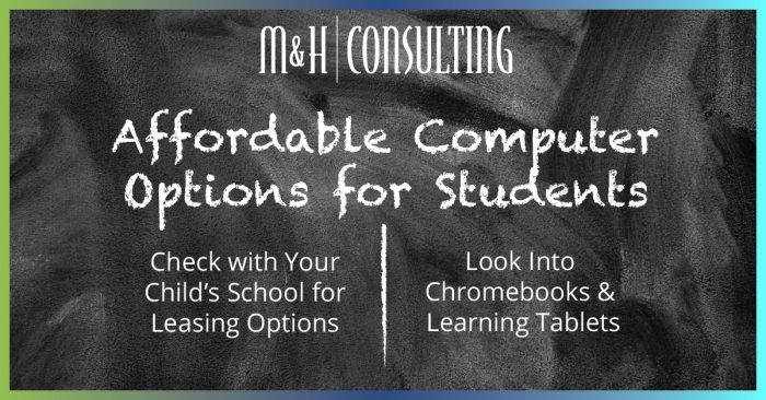 Affordable Computer Options for Students Tips Graphic