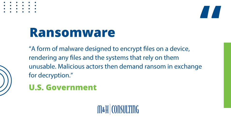 government quote about ransomeware