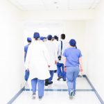 Doctors walking down a hallway