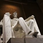 statue at the Lincoln Memorial in Washington DC